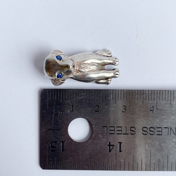 2/$40 🌟 VTG dog pendant with blue jewel eyes - Picture 9 of 9